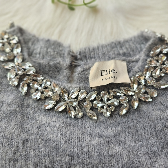 Wool Blend Embellished Crop Sweater - Picture 3 of 7